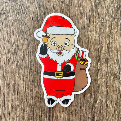 Santa Pig Sticker - Rudys Bar & Grill