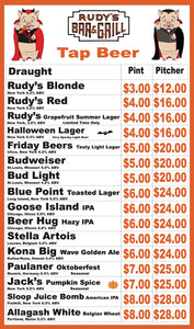 Halloween Tap Beer Menu