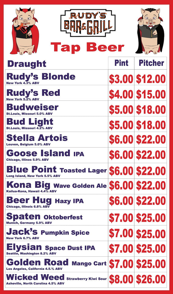 Halloween Draught Tap Beer - Rudy's Bar & Grill