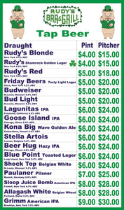 St. Patricks Tap Beer Menu