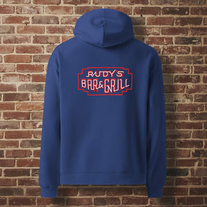 Hot Dog + Neon Stringless Hoodie - Rudys Bar & Grill