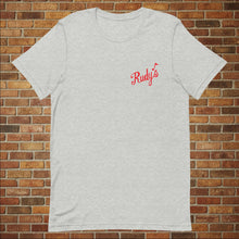 Load image into Gallery viewer, Rudy&#39;s Bar &amp; Grill front logo unisex T‑shirt in athletic heather