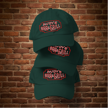 Load image into Gallery viewer, Green Rudy’s Bar &amp; Grill St. Patrick’s Day neon sign dad hat, front angle