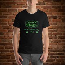 Load image into Gallery viewer, Rudy’s Bar &amp; Grill St. Patrick’s Day unisex t‑shirt, front view
