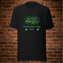 Load image into Gallery viewer, Rudy’s Bar &amp; Grill St. Patrick’s Day unisex t‑shirt, front view