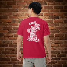 Load image into Gallery viewer, Rudy's NYC Street Relaxed Fit Tee in red – back view, garment-dyed heavyweight cotton tee