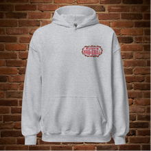 Load image into Gallery viewer, Rudy’s Bar &amp; Grill sport grey Valentine’s Day hoodie with classic logo, Hell’s Kitchen NYC