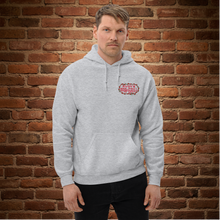 Load image into Gallery viewer, Rudy’s Bar &amp; Grill classic grey hoodie with embroidered logo, Valentine’s Day edition, New York City