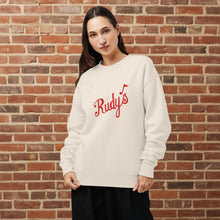 Load image into Gallery viewer, Rudy’s Bar &amp; Grill vintage logo bone unisex relaxed crewneck sweatshirt lifestyle photo