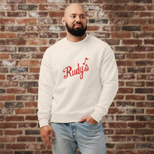 Load image into Gallery viewer, Rudy’s Bar &amp; Grill vintage logo black unisex relaxed crewneck sweatshirt lifestyle image