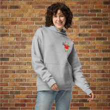 Load image into Gallery viewer, Front view of Rudy’s Baron Von Swine vintage pig oversized hoodie on model
