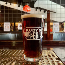 Load image into Gallery viewer, Rudy&#39;s Neon Sign Pint Glass - Rudys Bar &amp; Grill