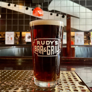 Rudy's Neon Sign Pint Glass - Rudys Bar & Grill
