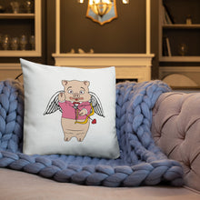 Load image into Gallery viewer, Cupid Pig + Neon Sign Valentine&#39;s Pillow - Rudys Bar &amp; Grill