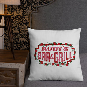 Cupid Pig + Neon Sign Valentine's Pillow - Rudys Bar & Grill