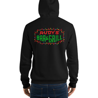 Santa Pig + Christmas Neon Sign Hoodie - Rudys Bar & Grill