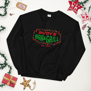 Christmas Neon Sign Sweatshirt - Rudys Bar & Grill