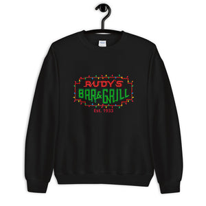 Christmas Neon Sign Sweatshirt - Rudys Bar & Grill