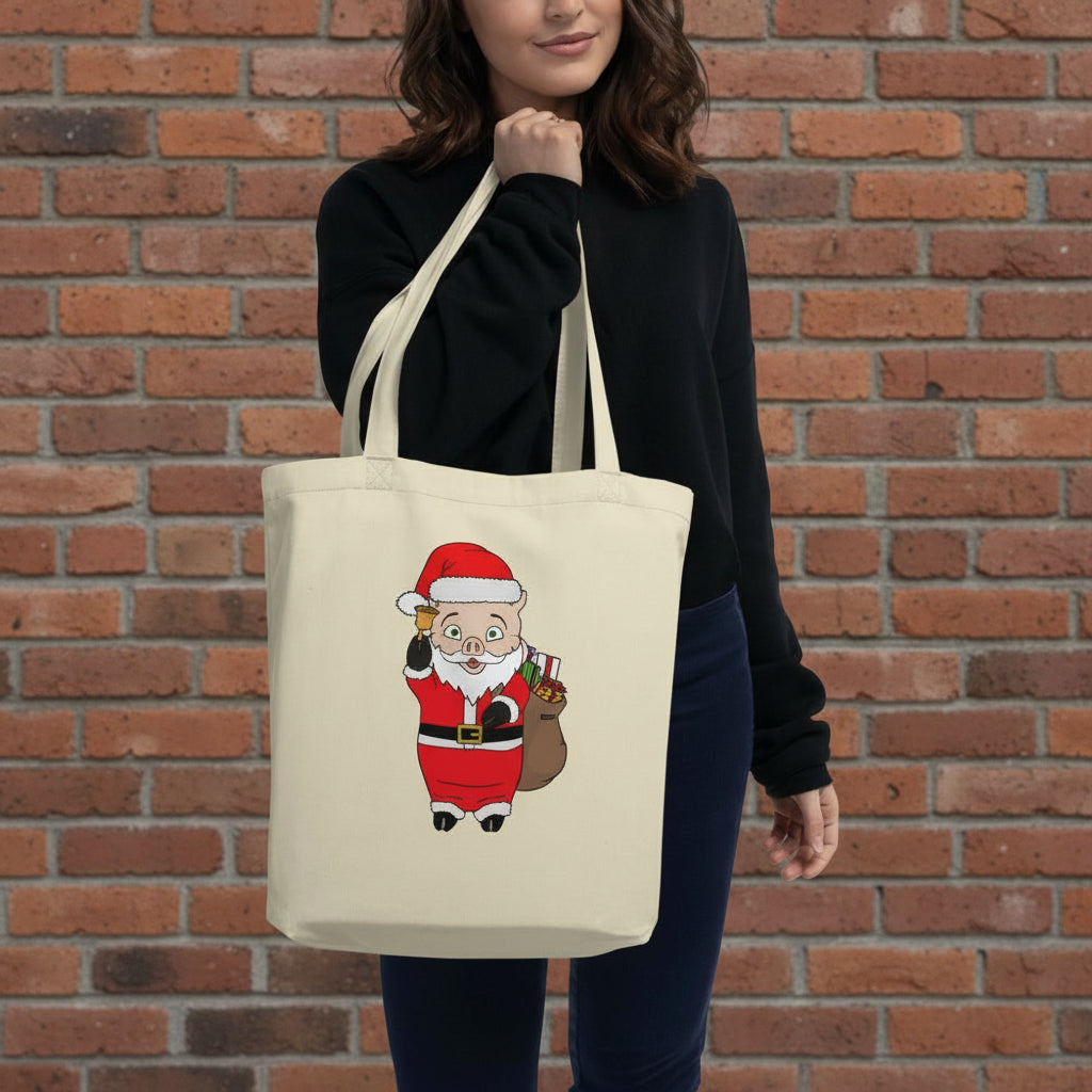 Santa Pig Eco Tote Bag - Rudys Bar & Grill