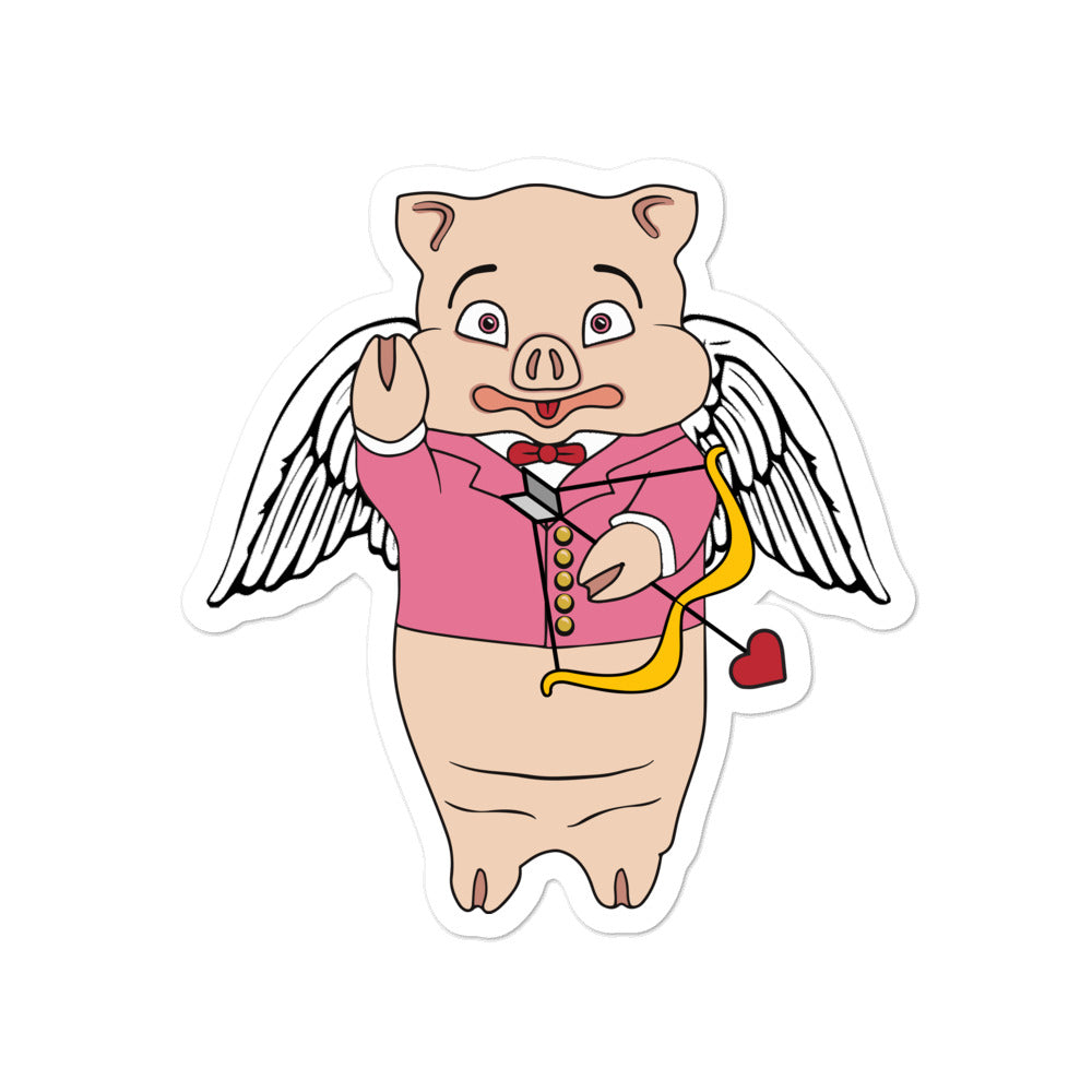 Cupid Pig Sticker - Rudys Bar & Grill