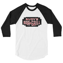 Load image into Gallery viewer, Black Neon Sign 3/4 Sleeve Raglan Shirt - Rudys Bar &amp; Grill