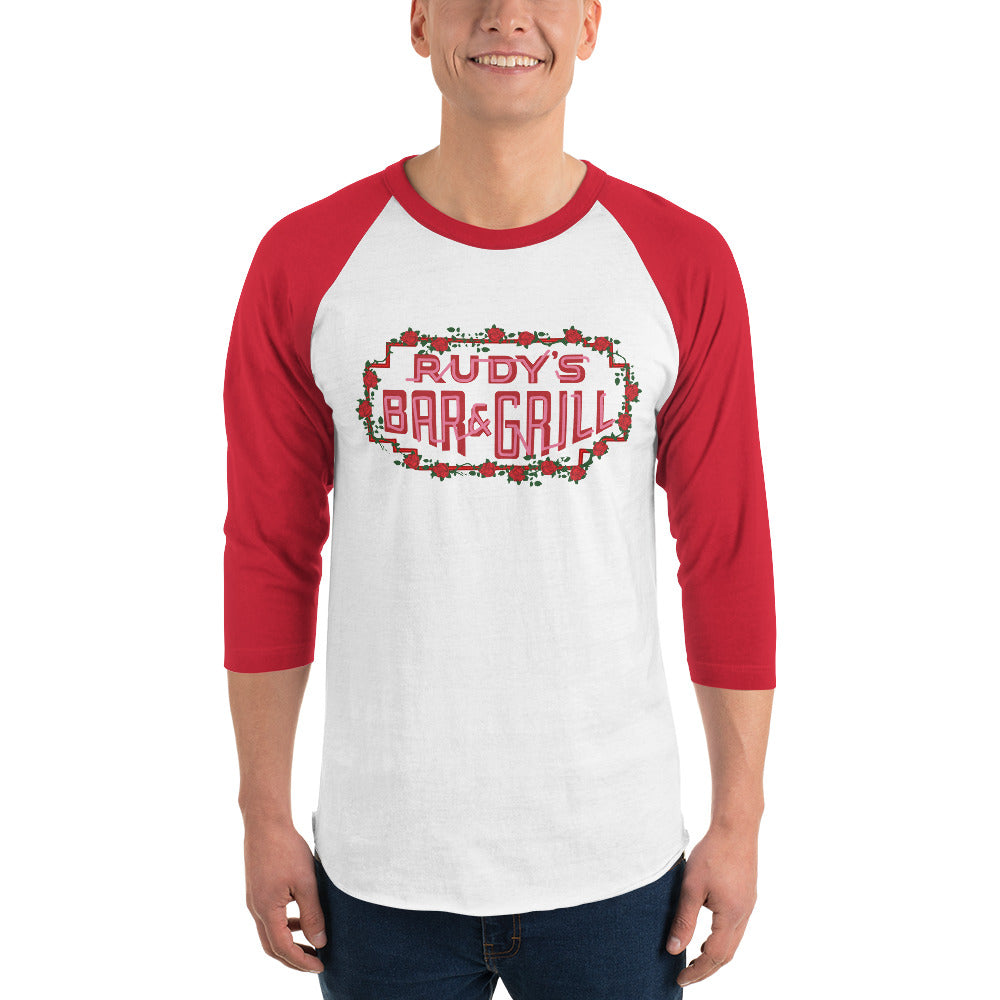 Valentine's Neon Sign 3/4 sleeve shirt - Rudys Bar & Grill