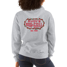 Load image into Gallery viewer, Cupid Pig + Valentine&#39;s Neon Sign Hoodie - Rudys Bar &amp; Grill